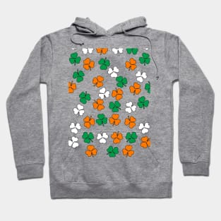 Shamrock Pattern in Green White Orange Hoodie